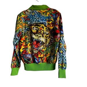 Ed Hardy Christian Audigier Tiger Lightweight Track Jacket Size S (Female)